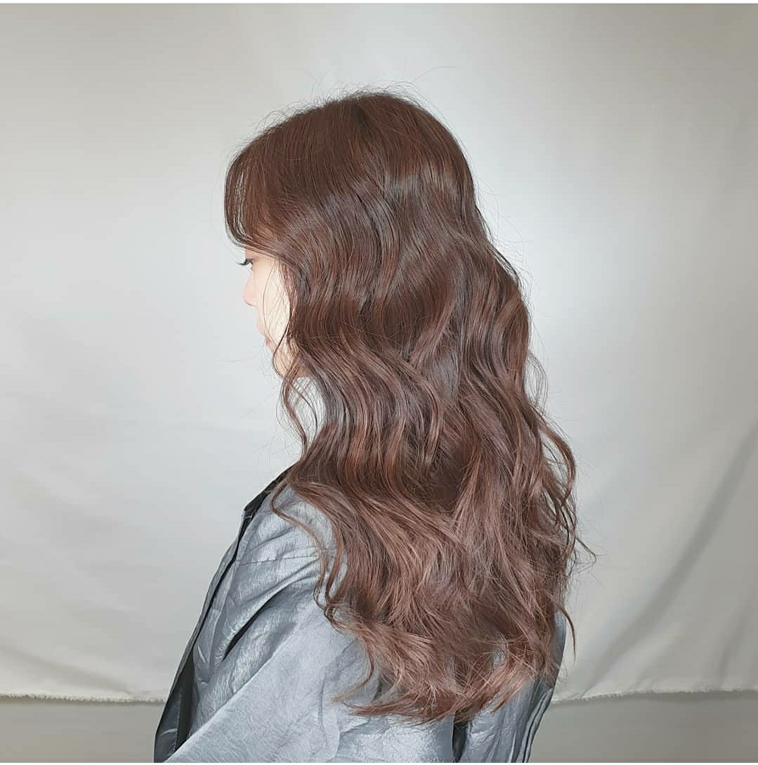 장한평 미용실 애쉬브라운 웨이브